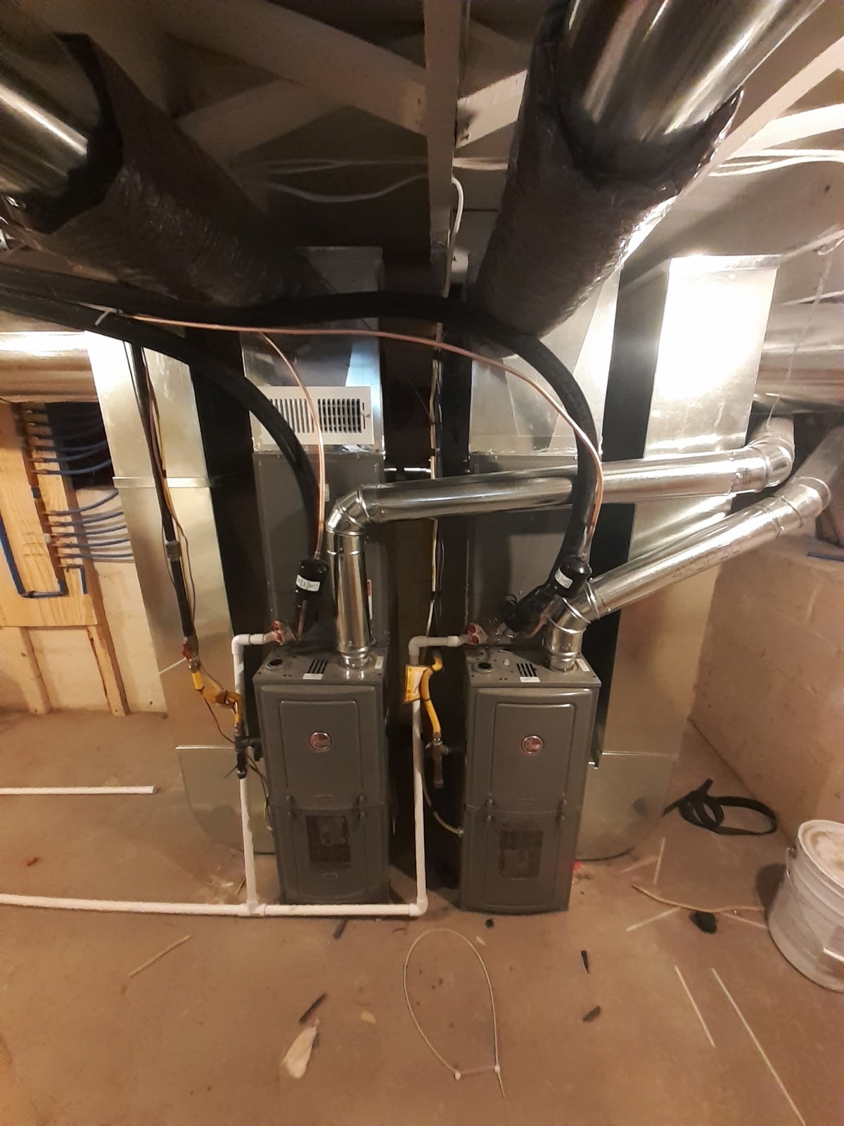 Furnace installation with new venting